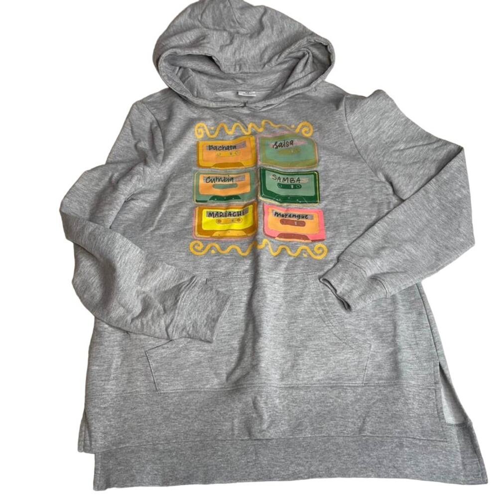 SONOMA COMMUNITY Extra Small XS Grey Hooded Sweatshirt Dance Jacket‎ Spanish